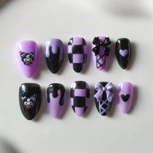 Halloween Kawaii Cat Press On Nails | 10 Press On Nails | Custom Made