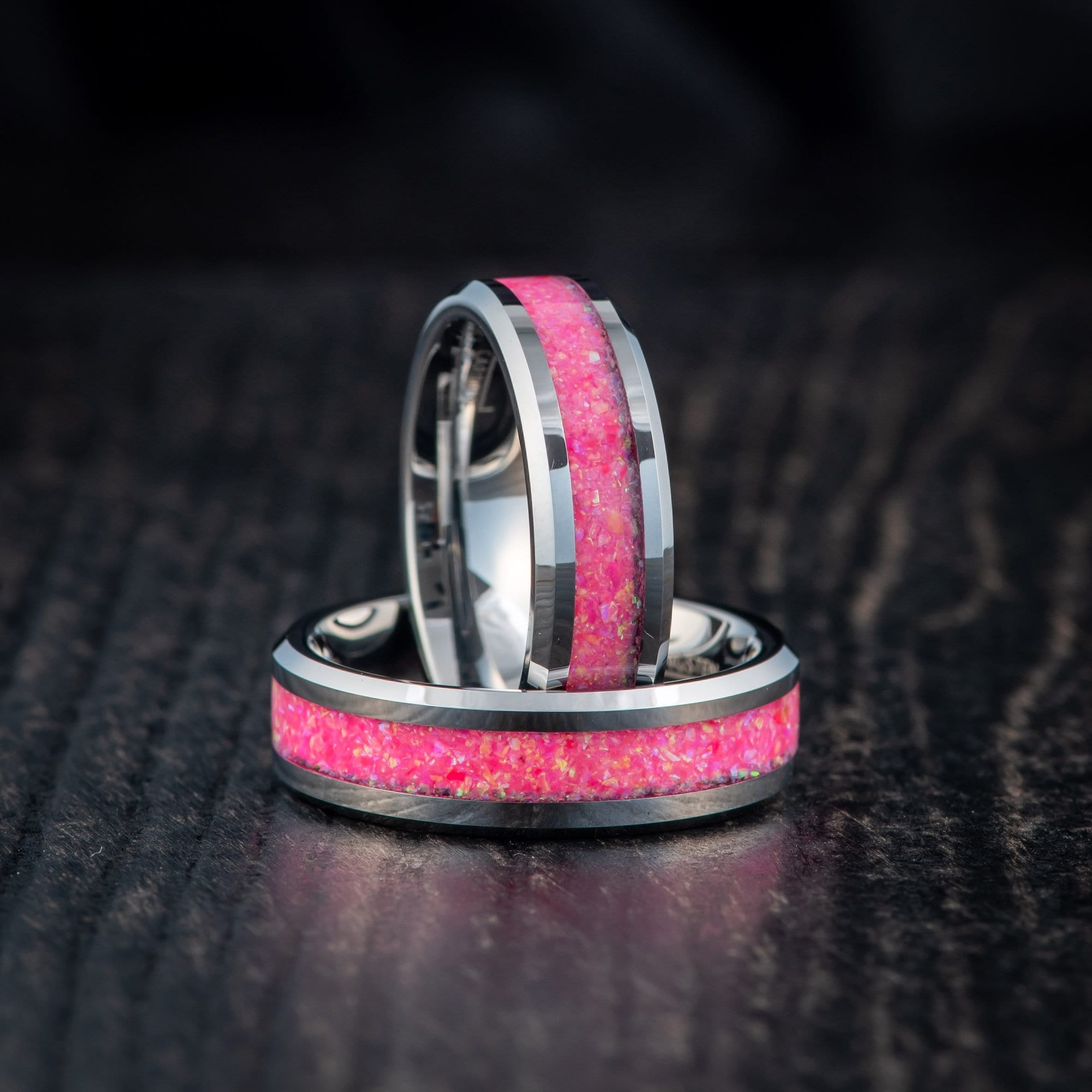 Engagement Rings Purple Camo Wedding Bands His Hers Pc Camo Pink