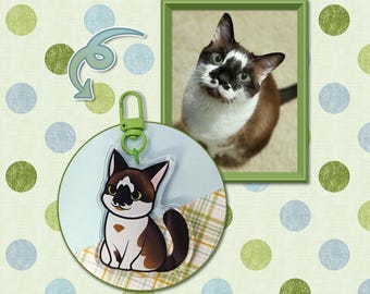 Personalisierte Katze Schlüsselanhänger | Katzenliebhaber Geschenk | Niedliches Katzenzubehör | Personalisierte Katze Schlüsselanhänger