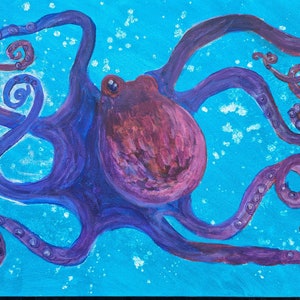 Octopus A5 Blank Greetings card