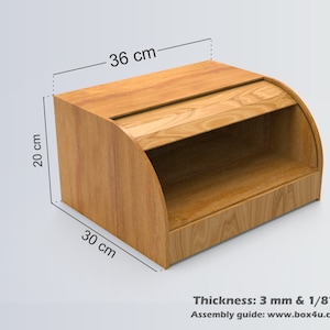 Custom Bread Box Design Files | DIY Laser Cut Plans | Digital Woodworking Blueprints | Bread Box with Drawers | Instant Download