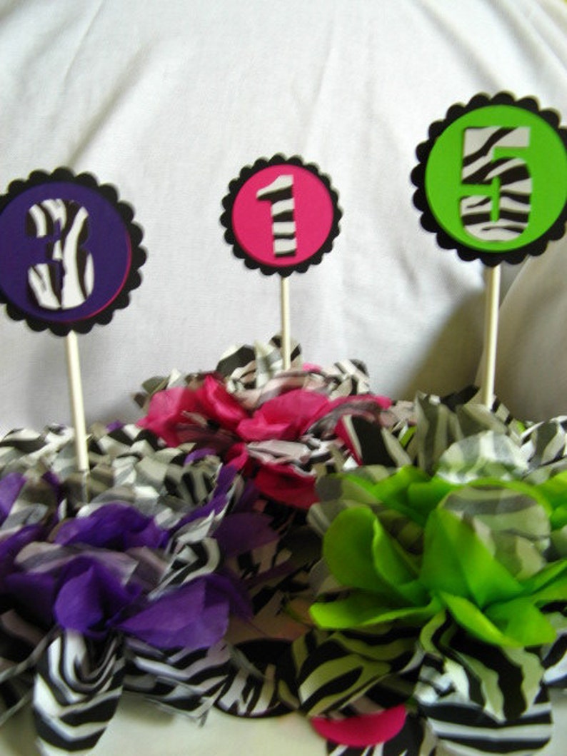 Zebra print table decorations and large table confetti CHOOSE Etsy