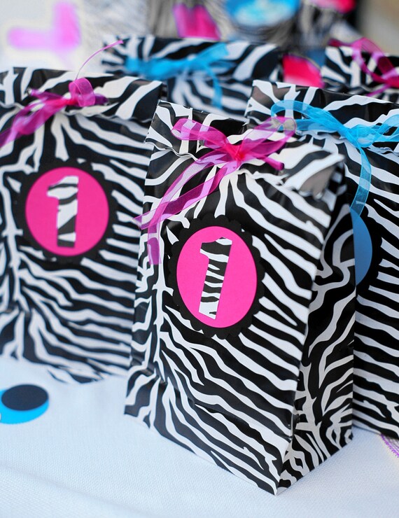 Items similar to Zebra print favor bags on Etsy