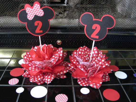 Minnie And Mickey Table Decoration Red And White Etsy