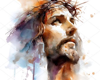 26 Jezus Christus clipart, religieuze christelijke clipart, hoge kwaliteit JPG, aquarel clipart, Junk Journal, digitale download, Paper Craft