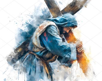 26 Jesus Christ Clipart, Religious Christian Clipart, Biblical Characters, High Quality JPG, Watercolor Clipart, Digital Download