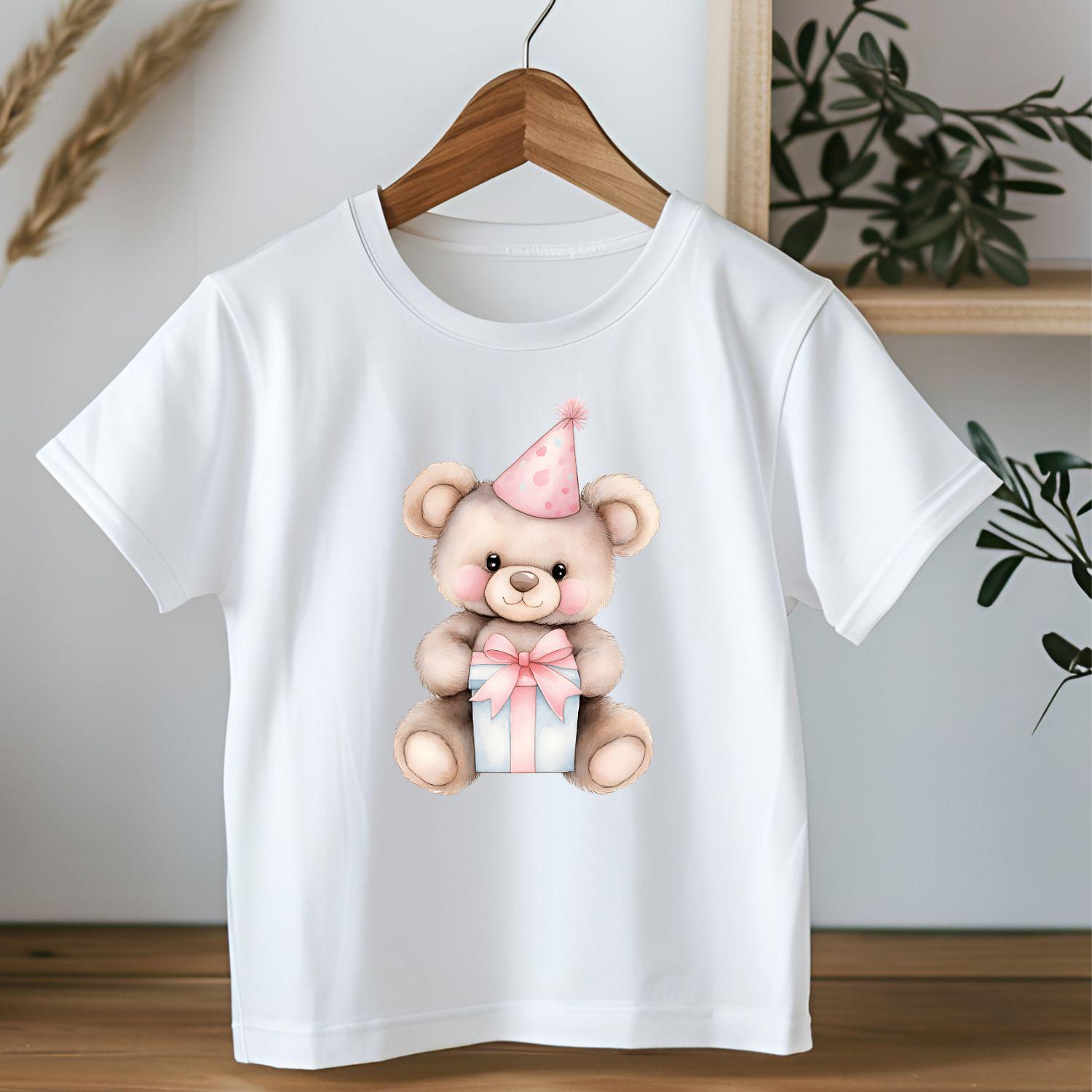Cute Pastel Birthday Clipart, Watercolor Teddy Bear Clipart Charming ...