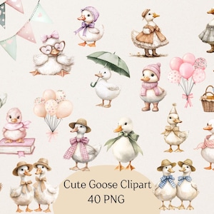 Silly Goose Clipart, Watercolor Goose Clipart, Silly Goose PNG, Silly Goose Birthday, One Silly Goose Clipart
