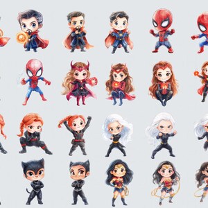 Superhero character collection featuring heroes for marvel clipart projects.