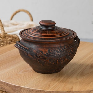 Soup Pot, Organic clay dishes, Unglazed Clay Pot for Cooking with Lid, Terracotta Pot, Swadeshi Blessings, Ayurveda Range
