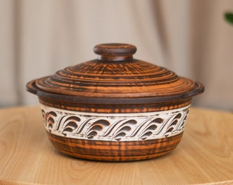 Horno de barro, Kadai de barro, ollas para curry y biryani, barro para asar, Handi de barro sin esmaltar, olla de barro SIN PLOMO para cocinar y servir con tapa, asador