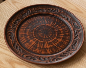 READY TO SHIP, Rustic plates, Terracotta pot, Handmade Clay Plate Ceramic, Ukrainian gift, Ceramics kitchenware