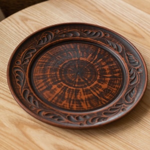 Rustic plate, Clay cookware hand, Terracotta pot, Handmade Clay Plate Ceramic, Clay roasting pot, Ukrainian gift, Ceramics kitchenwar
