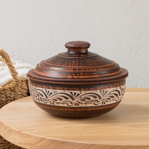 Roasting clay, Unglazed Clay Handi, Earthen Kadai, LEAD-FREE Clay Pot for Cooking & Serving with Lid, Swadeshi Blessings Ayurveda Range