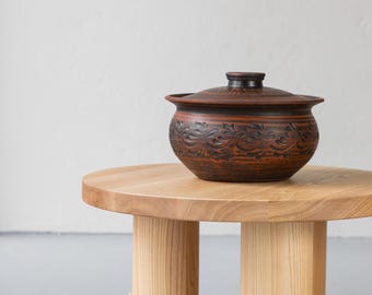 蓋付き赤土製バーベキューグリル、環境に優しい肉料理用調理器具