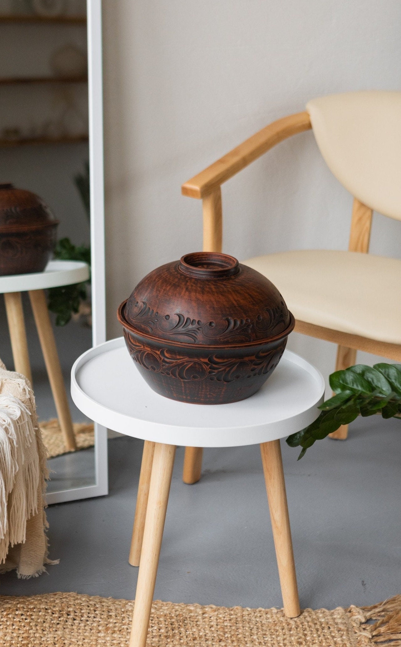 Bread pot, Bread bin, Big ceramic pot,Handmade Ukrainian,Clay breadbox with lid,Earthen Kadai,Pottery bowl with lid, Rustic gift kitchenware