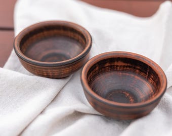 READY TO SHIP, Mini Clay Dip Bowls, Handcrafted Rustic Sauce Bowls, Terracotta Spice Condiment Holders, Eco Red Pottery, Kitchen Decor Gift