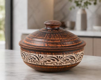 READY TO SHIP, Roasting clay, Unglazed Red Clay Cookware, Lead-free Clay Pot for Cooking & Serving with Lid, Ceramic Pot, Artisan Pottery