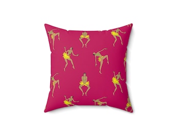Josephine Baker Toss Pillow, magenta