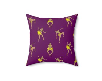 Josephine Baker Toss Pillow, purple