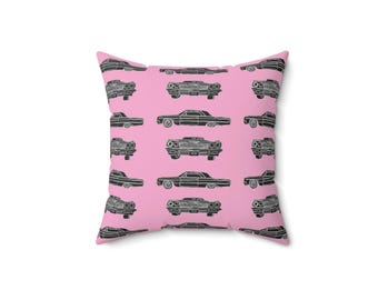 Lowrider Toss Pillow pink and black