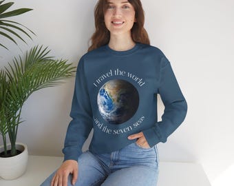 Travel the World Sweatshirt: Cotton-Blend Crewneck
