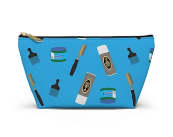 Blue Afro Pick Accessory Pouch: Makeup & Travel Carry-all