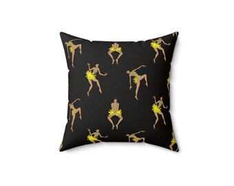 Josephine Baker Toss Pillow black