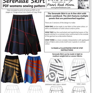 Serenade Skirt, womens PDF sewing pattern