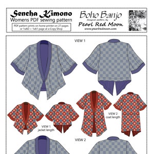 Sencha Kimono, womens PDF sewing pattern image 1