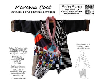 マラマコート、女性用 PDF 縫製パターン
