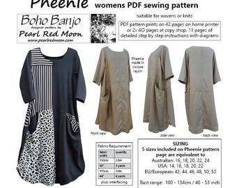 Pheenie Dress, PDF sewing pattern