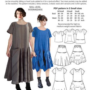 JUDITH SUITE, womens PDF sewing pattern, 3 Small sizes
