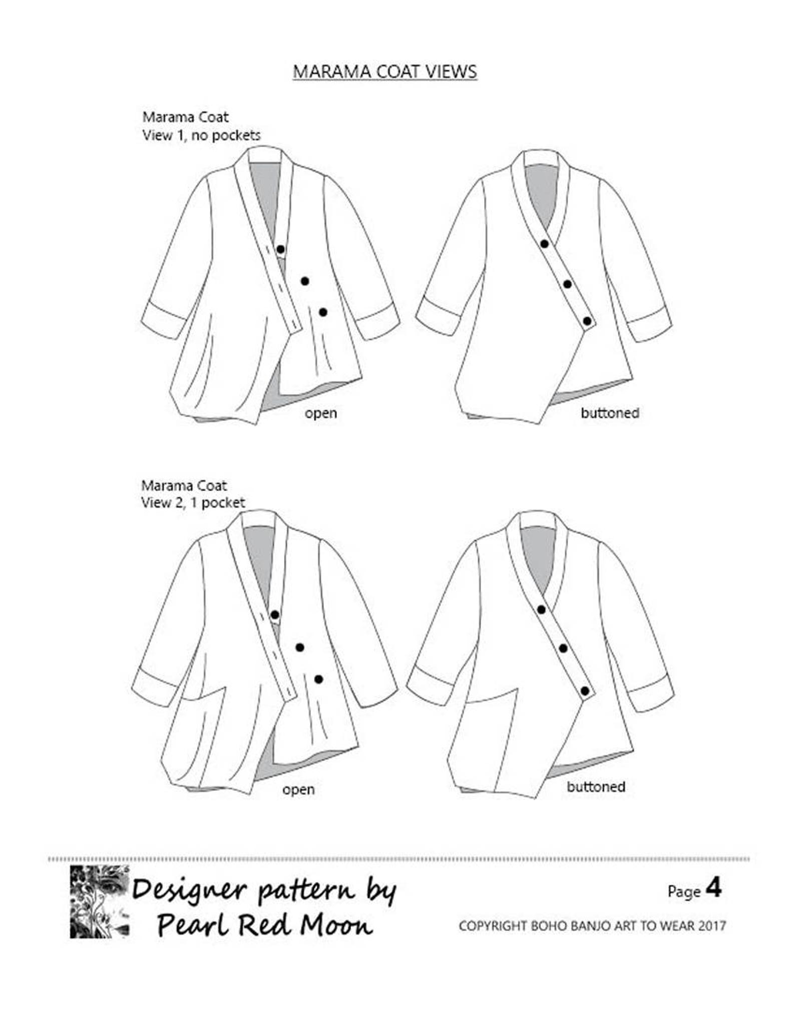 Marama Coat Womens PDF Sewing Pattern - Etsy