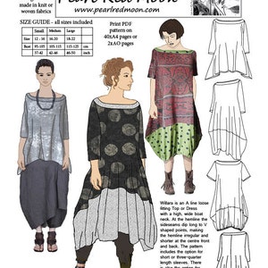 Willara Top and Dress, pdf pattern