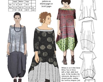 Willara Top and Dress, pdf pattern