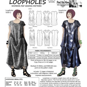 A couple of Loopholes, womens PDF sewing pattern