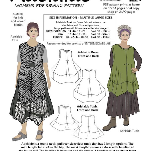 WAVE, womens PDF sewing pattern – Boho Banjo art to wear