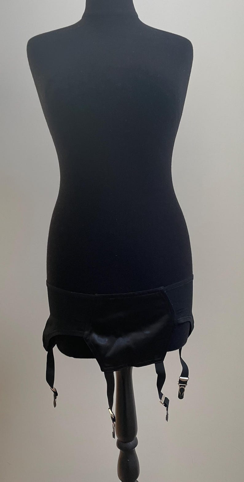 retro style garter belts Vintage-style garter belts in real silk satin main image 1