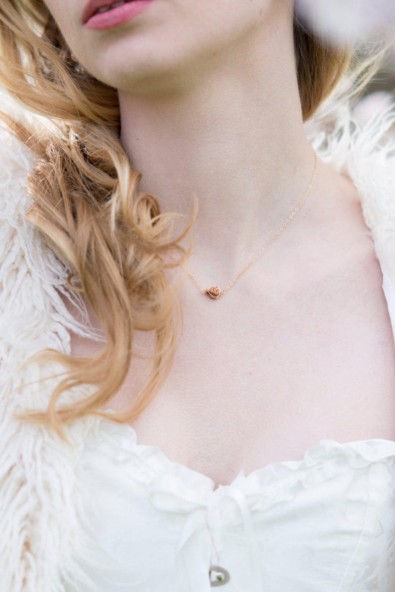 As seen on Netflix /'Bloodline/' Rosegold Druzy Necklace Trillion Gold druzy pendant choker VitrineDesigns