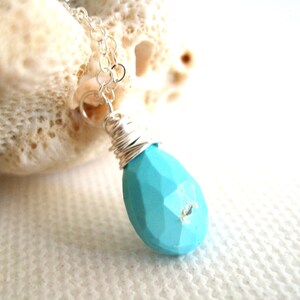 Sleeping Beauty Turquoise Necklace 14K silverfilled December Birthstone Gift for Her under 55 Vitrine image 1