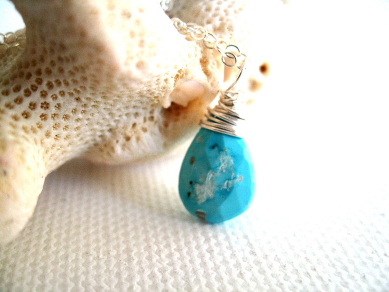 Sleeping Beauty Turquoise Necklace 14K silverfilled December Birthstone Gift for Her under 55 Vitrine image 2