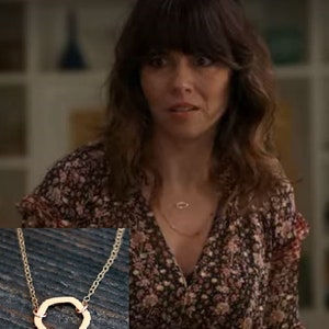 As seen on Dead To Me S2E5 Hexagon Necklace, Minimalist rose gold choker, VitrineDesigns Layering necklace image 2
