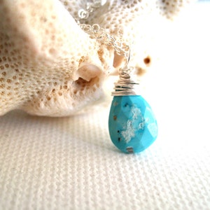Sleeping Beauty Turquoise Necklace 14K silverfilled December Birthstone Gift for Her under 55 Vitrine image 5