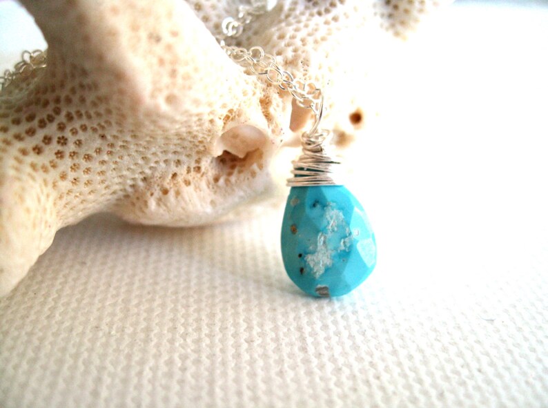 Sleeping Beauty Turquoise Necklace 14K silverfilled December Birthstone Gift for Her under 55 Vitrine image 5