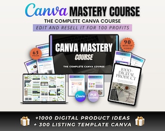 Canva Mastery Course, Master Resell Rights, Private Label Rights, Done-for-You, 100% Profit, MRR & PLR Guide, Passive Income