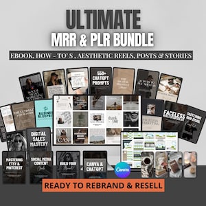 Ultimate EBook PLR MRR Bundle Passive Income, PLR Mrr Digital Products, Master Resell Rights, plr ebook, Master Resell Rights Education, dfy