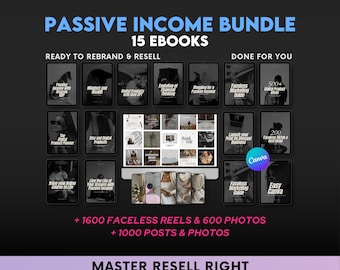 Passive Income Ebook Bundle MRR, Master Resell Rights, Resell Digital Product, Sell on Etsy, PLR Ebook, DFY ebook, Private Label Rights