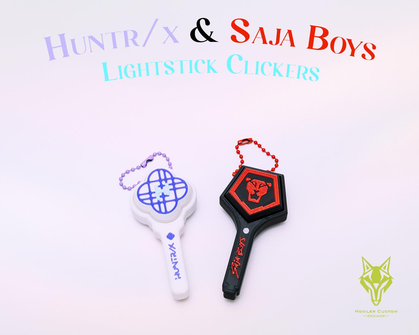 K-pop Demon Hunters Light Stick Inspired Fidget Clickers Keychain