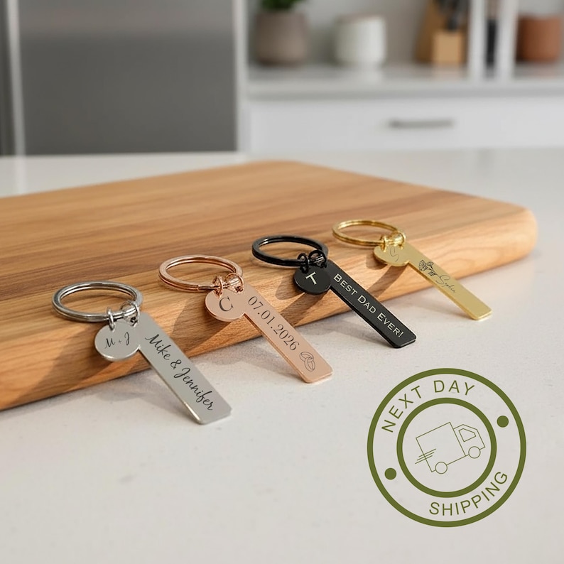 Personalized Stainless Steel Metal Keychain | Custom Engraved Keychain ...